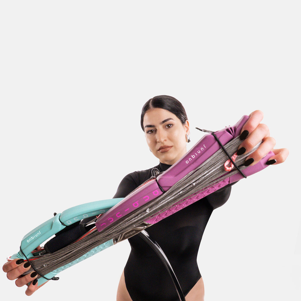 woman kitesurfing bar